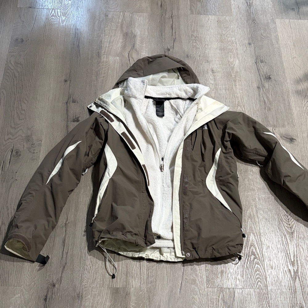 The North Face Brown and White Ski Jacket